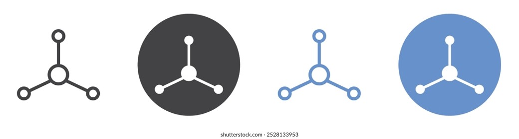Physiksymbol Flache Kunst in Schwarz-Weiß einzeln