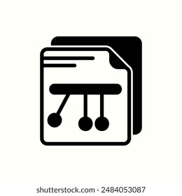 physics icon, isolated black icon theme learning