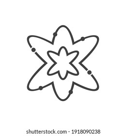 Physics icon logo Concept creative symbol minimalist abstract  vector illustration