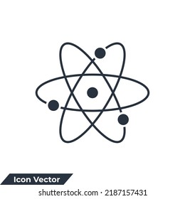 physics icon logo vector illustration. quantum atom symbol template for graphic and web design collection