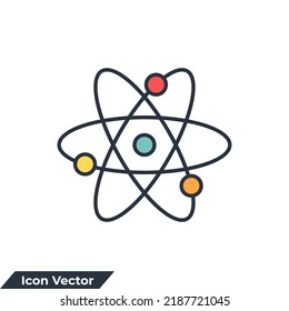 physics icon logo vector illustration. quantum atom symbol template for graphic and web design collection