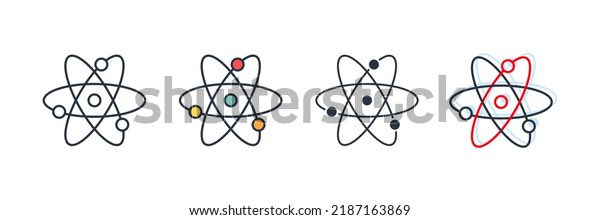 Physics Icon Logo Vector Illustration Quantum Stock Vector (Royalty ...