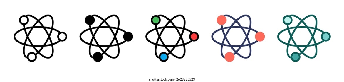Physics Icon Multiple Vector Illustration