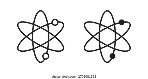 Physics icon outline concept symbol with editable stroke on white
