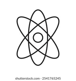 Physics icon Outline set in black and white color