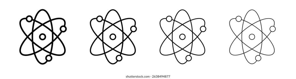 Physics icon Outline sign symbol set