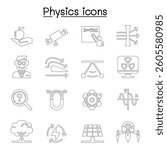 Physics icon set in thin line style