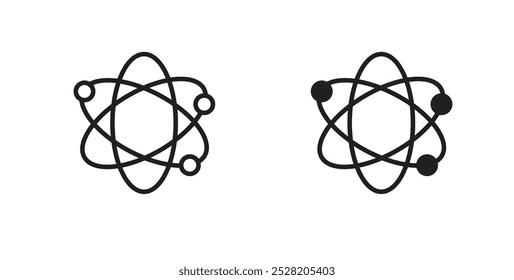 Physics icon in solid and stroke style.