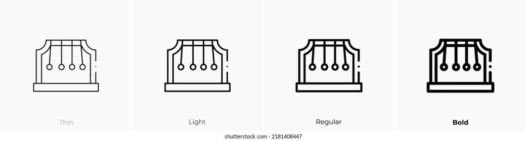 physics icon. Thin, Light Regular And Bold style design isolated on white background