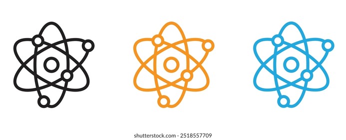 Physiksymbol Dünne Linie Illustrationssatz
