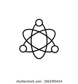 Physics icon vector. molecule illustration sign. nucleus and atoms symbol. science logo.