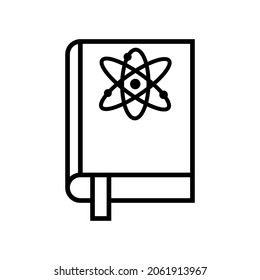 Physics icon vector. textbook illustration sign. directory symbol. science logo.
