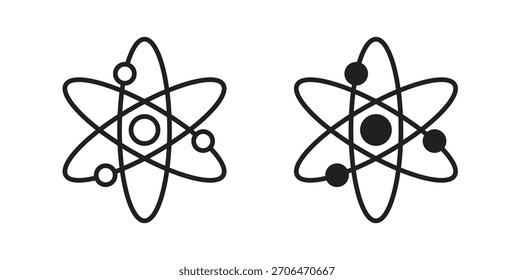 Icono de la física para los Sitios web y el diseño plano minimalista móvil.