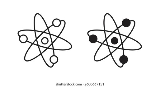 Physics icons graphics set vectors