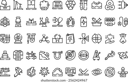 Physics icons High-Quality Vector Icons Collection with Editable Stroke. Ideal for Professional and Creative Projects.