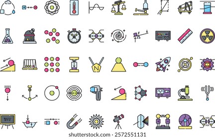 Physics icons High-Quality Vector Icons Collection with Editable Stroke. Ideal for Professional and Creative Projects.