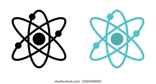 Physics icons pack in black and colored version