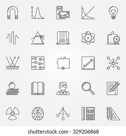 Physics icons set - vector line science symbols and logo elements - Shutterstock ID 329206868