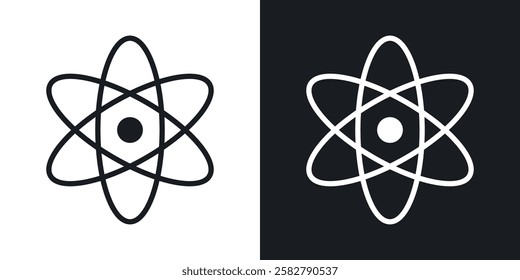 Physics icons set vectors black and colored style