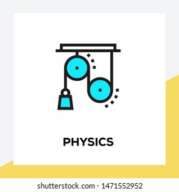 PHYSICS AND ILLUSTRATION ICON CONCEPT