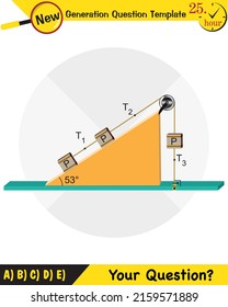Física, plano inclinado, plantilla de preguntas de próxima generación, figuras mudas de física, eps
