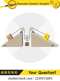 Physics, inclined plane, next generation question template, dumb physics figures, eps