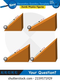 Física, plano inclinado, plantilla de preguntas de próxima generación, figuras mudas de física, eps