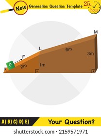 Física, plano inclinado, plantilla de preguntas de próxima generación, figuras mudas de física, eps