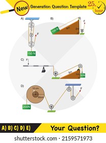Physics, inclined plane, next generation question template, dumb physics figures, eps