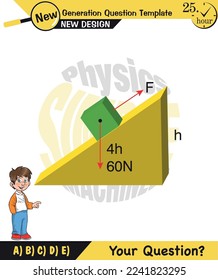 Physics, inclined plane, next generation question template, dumb physics figures, exam question, eps 