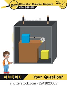 Physics, inclined plane, next generation question template, dumb physics figures, exam question, eps 