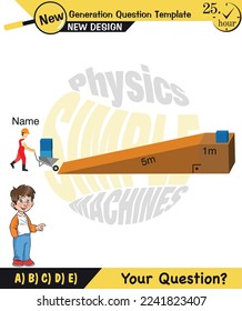 Física, plano inclinado, plantilla de preguntas de próxima generación, cifras tontas de física, pregunta de examen, eps 