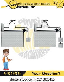 Physics, inclined plane, next generation question template, dumb physics figures, exam question, eps 