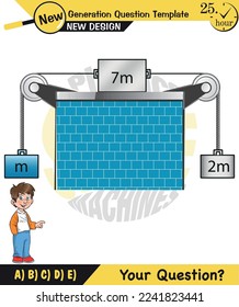 Physics, inclined plane, next generation question template, dumb physics figures, exam question, eps 