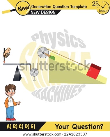 Physics, inclined plane, next generation question template, dumb physics figures, exam question, eps 