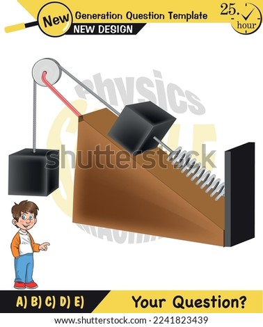 Physics, inclined plane, next generation question template, dumb physics figures, exam question, eps 
