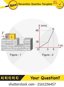Physics, The laws of motion, Newton's laws of motion, next generation question template, dumb physics figures, exam question, eps