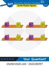 Physics, The laws of motion, Newton's laws of motion, next generation question template, dumb physics figures, exam question, eps