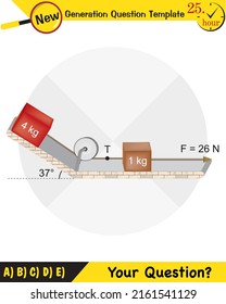Physics, The laws of motion, Newton's laws of motion, next generation question template, dumb physics figures, exam question, eps