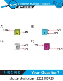 Physics, The laws of motion, Newton's laws of motion, next generation question template, dumb physics figures, exam question, eps