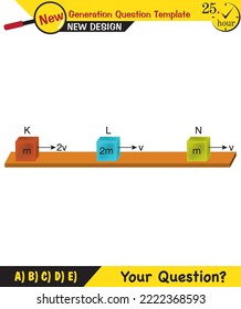 Physics, The laws of motion, next generation question template, dumb physics figures, exam question, eps