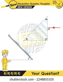 Notas de conferencia de física, luz e iluminación, refracción de luz, lentes convexa y cóncavo, espejo, óptica, espejo plano, eje primario, plantilla de preguntas de próxima generación, para profesores, experimentos