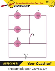 Physics lecture notes - Simple electrical circuits, next generation question template, exam question, eps
