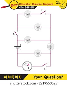 Physics lecture notes - Simple electrical circuits, next generation question template, exam question, eps