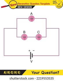 Physics lecture notes - Simple electrical circuits, next generation question template, exam question, eps