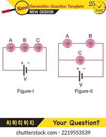 Physics lecture notes - Simple electrical circuits, next generation question template, exam question, eps