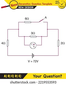 Physics lecture notes - Simple electrical circuits, next generation question template, exam question, eps
