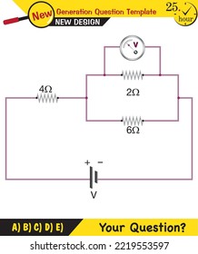 Physics lecture notes - Simple electrical circuits, next generation question template, exam question, eps