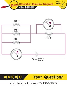 Physics lecture notes - Simple electrical circuits, next generation question template, exam question, eps