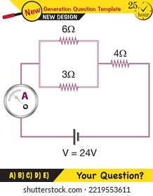 Physics lecture notes - Simple electrical circuits, next generation question template, exam question, eps